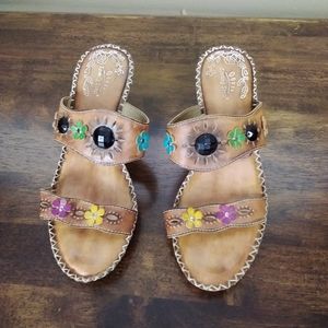 Spring Step VIA Floral Slide Mule Sandals